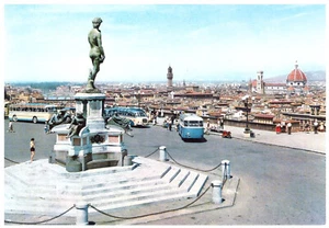 3 Nice Tour Buses AT Panorama From Michelangelo's esplanade, Firenze, Italy - Picture 1 of 5