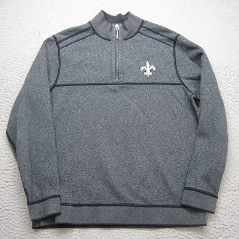 New Orleans Saints Sweater Mens Small Gray Reversable Football Tommy Bahama Cover