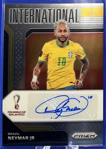 Autógrafo automático Neymar Jr 2022 Panini Prizm Copa Mundial de la FIFA SP #I-NJR Brasil - Imagen 1 de 2