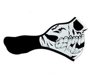 Mezza maschera scheletro morte vampiro perfetta per moto, feste + halloween - nuova - Foto 1 di 2