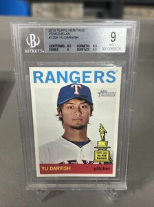 2013 Topps Heritage Venezuelan Trophy Parallel Black Back Yu Darvish BGS 9 Rare - Picture 1 of 2