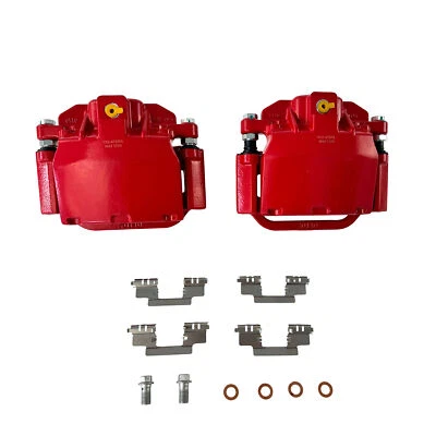 Pair Rear Red Caliper For 2007-2020 Cadillac Escalade Chevrolet Silverado GMC V8 - Image 1 of 4