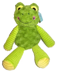 15" NEW Walgreens Hug Me Green Frog Plush Ribbed Corduroy Stuffed Animal - Picture 1 of 1