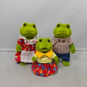 1986 Forest Families - Frog Family - Set of 3 Flocked Vinyl Figures VTG Rare - Picture 1 of 8
