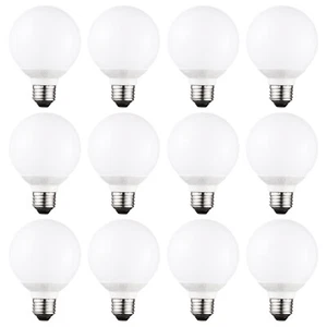 12 Pack G25 LED Vanity Globe Light Bulbs, 5W Equivalent 40W, 2700K/3000K/5000K - Picture 1 of 16