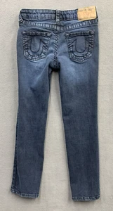 True Religion Jeans Boys 8 Geno Relaxed Slim Dark Stretch Adjustable Distressed - Picture 1 of 18