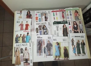 13 Uncut Sewing Patterns:2 Vogue, 5 Simplicity, 3 McCall's, 3 Butterick-Plus Sz - Picture 1 of 10