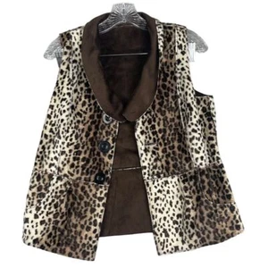 Neu mit Etikett Lisa International WENDEWESTE Gepard Leopard & braun, S, Wildlederimitat - Bild 1 von 19