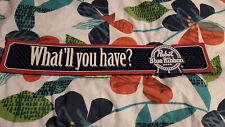 Pabst Blue Ribbon Bar Runner Vintage Rubber 20.5 Inches Long Beer What'll You Ha