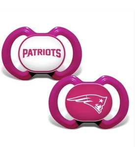 NFL In Package New England Patriots Pacifiers Pink BPA Free Silicone Free Ship - Picture 1 of 1