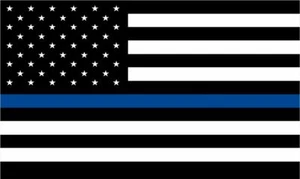Thin Blue Line Decal - Police LEO American Flag REFLECTIVE Decal Various Sizes - Picture 1 of 2