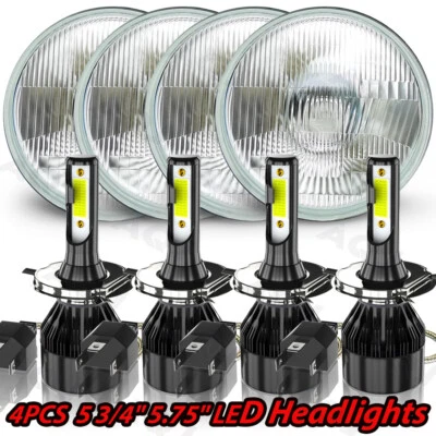 For 1976-1981 Honda Accord 4X 5.75" LED Headlights High-Low Beam - Image 1 of 4