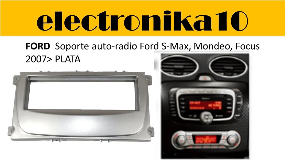 Marco Montaje auto  auto radio Ford S-Max, Mondeo Focus 2007> plata - Imagen 1 de 1