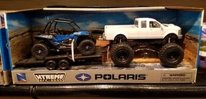 NIB NEW-RAY TRUCK WITH MINI POLARIS RZR 1000XP UTV & TRAILER DIECAST MODEL TOY - Picture 1 of 4