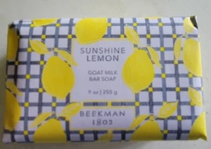 BEEKMAN 1802 SUNSHINE LEMON GOAT MILK SOAP 9oz BAR NEW SCENT FREE SHIPPING - Picture 1 of 1