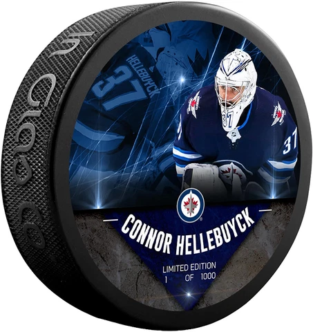 Connor Hellebuyck Winnipeg Jets UnSigned Fanatics Exclusive Player Puck LE/1000 Cover