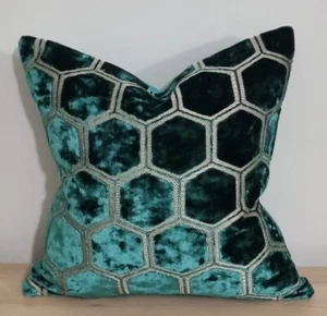 Designers Guild Manipur Azure & Omega Velvet Cushion Cover 45x45 cm - Picture 1 of 3