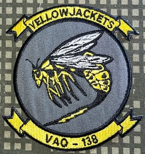 USN Electronic Attack Sq VAQ-138 "Yellow Jackets" Patch Hook & Iron-On New A838 - Picture 1 of 2