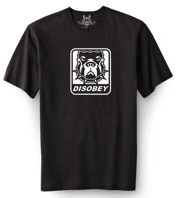 CAMISETA DE ALGODÓN DISEÑO GRÁFICO HIPSTER DIVERTIDA DESOBEDECER BULLDOG ESTAMPADO NUEVO CON ETIQUETAS Foto 1 de 4
