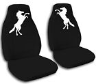 Mustang Horse Car Seat Covers Black & White in Velour Front Set Choose color