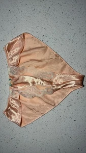 Vintage Satin & Lace Tan Panties Size S - Picture 1 of 2
