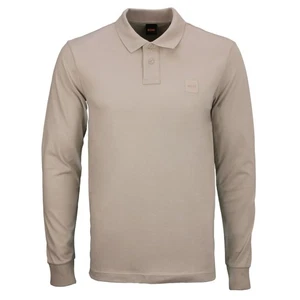 BOSS Herren langarm Poloshirt Passerby Slim Fit grau 50507704 070 open grey - Picture 1 of 3