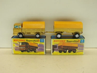 Camión y remolque Mercedes Lesney Matchbox Superfast Nº1 y 2 excelente en caja (L748) Foto 1 de 4