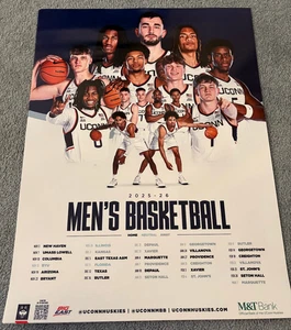 2025-26 UNIVERSITY OF CONNECTICUT UCONN HUSKIES MENS SCHEDULE TEAM POSTER - Picture 1 of 3
