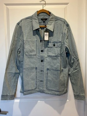 $498 NWT John Varvatos Linen Jacket 56 Blue Denim Alleck Chore Coat Men's XL - Image 1 of 4