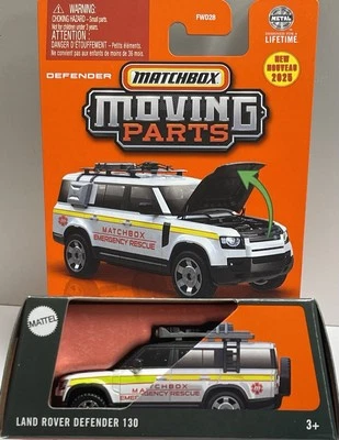 Matchbox 2025 Moving Parts Land Rover 130 Emergency Rescue In Stock Hood Opens - Image 1 of 2