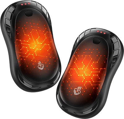 FANDLISS Calentador de Manos Eléctrico Juego de 2 8000 mAh, 3 Niveles Recargable Exterior