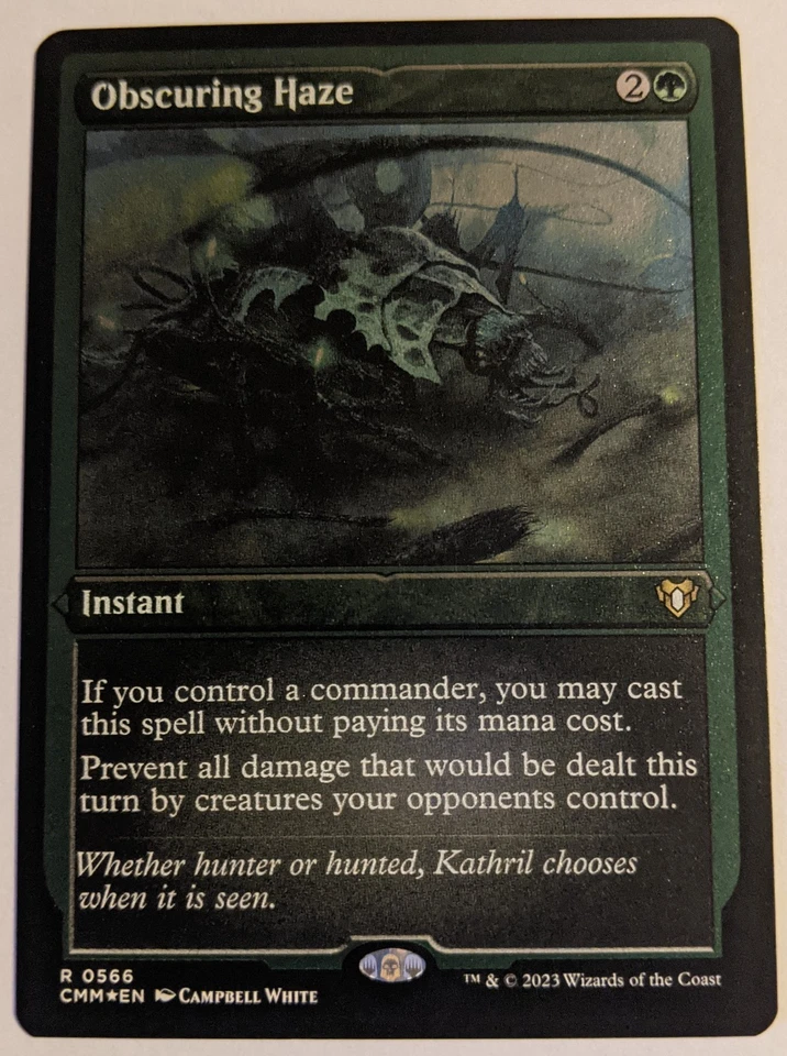MTG English Magic Card FOIL ETCHED NM OBSCURING HAZE from Commander Masters - Image 1 of 1