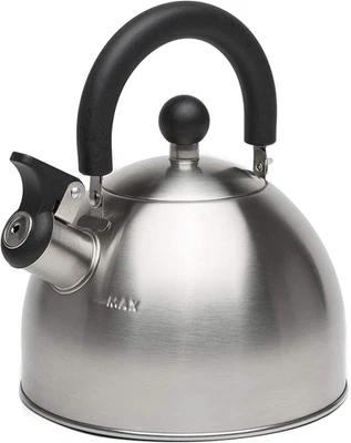 Stewart Whistling Stovetop Tea Kettle Food Grade Stainless Steel, Hot Water Fast Foto 1 de 4