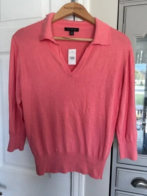 Suéter Ann Taylor Cuello Coral Manga 3/4 Mediano NUEVO Oficina Carrera Foto 1 de 4