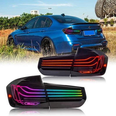RGB LED Tail Lights For 2013-2018 BMW 3-Series F30 F80 M3 Sedan Rear Lamps LH+RH - Image 1 of 4