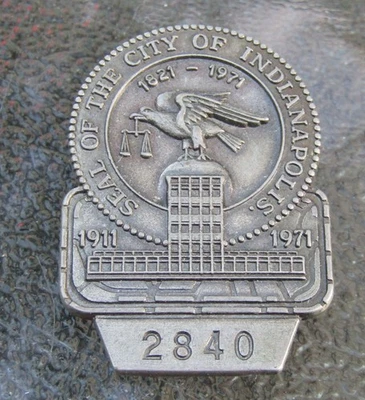 1971 Indianapolis 500 Bastian Bros. Silver Pit Pin #2840 City Of Indianapolis - Image 1 of 2
