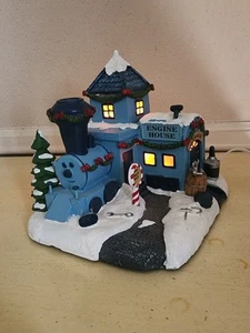 Hawthorne Village Rudolph Weihnachten Fehlpassen Lokhaus Zug Garage blau EUC  - Bild 1 von 10