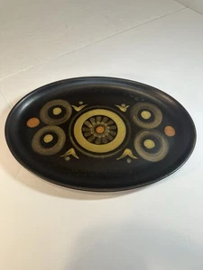 Denby Samarkand Arabesque Braun Steinzeug Oval Platte 12,5" England Vintage - Bild 1 von 4