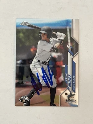 Nasim Nunez SIGNED 2020 Topps Pro Debut Chrome #PDC-31 IP AUTO - Image 1 of 2