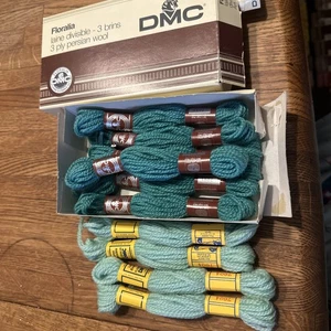 DMC Floralia Laine Divisible 100% Wool 10 Skeins 7093 & 7604 Needlepoint Yarn - Picture 1 of 7