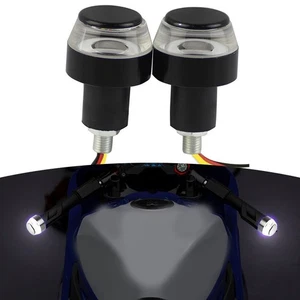 Motorcycle Turn Signal Lights with ABS Construction Black & White Color Design - Picture 1 of 12