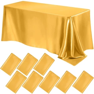 Lounsweer 8 Packs Satin Tablecloth 102 x 58 Inches Rectangle Table Cover Silk... - Picture 1 of 7
