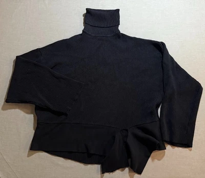 Zara Turtle Neck Sweater Womens M Black Boxy Pullover Long Sleeve. - Image 1 of 4
