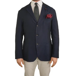 Blazer Lardini para hombre hecho en Italia lana y algodón azul marino EU54 UK/US44 QEB249 - Imagen 1 de 10