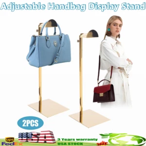 2Pcs Hanging Bag Racks Metal Handbag Display Stand Holder Adjustable Holder Home - Picture 1 of 12