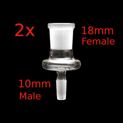 (2x) 18mm Female To 10mm Male Glass Adapter  • 15.84$