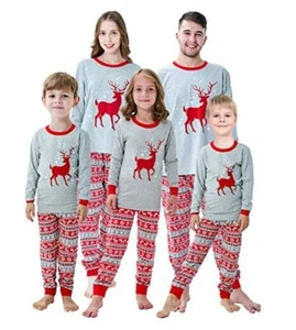 Christmas Family Matching Reindeer Pajamas Holiday XX-Large Men Grey/Reindeer - Picture 1 of 7