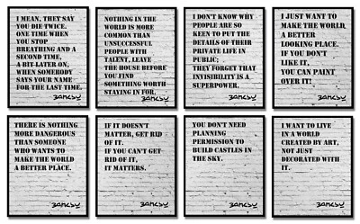 Decoración de pared Banksy - Plantilla de graffiti urbano arte callejero - marcos de citas políticas Foto 1 de 4