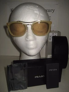 NUEVO Estuche para gafas de sol de diseñador amarillo miel aviador SPR17Q para mujer 52/21/145 - Imagen 1 de 12