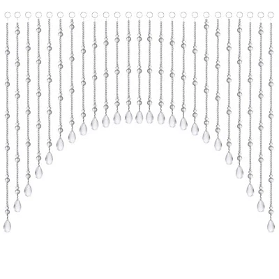 Cenefa de 40 cuerdas con cuentas arqueadas cristal con cuentas cortina decoración de entrada (80"x35") Foto 1 de 4